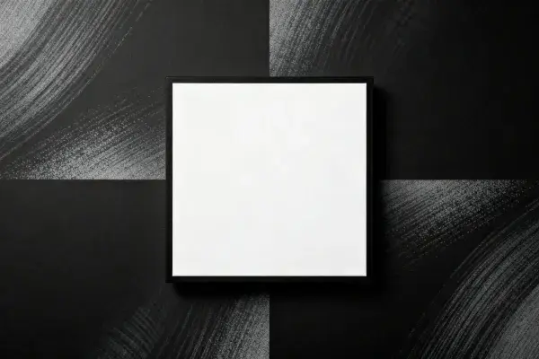 呈现空白画面的简约正方形画框