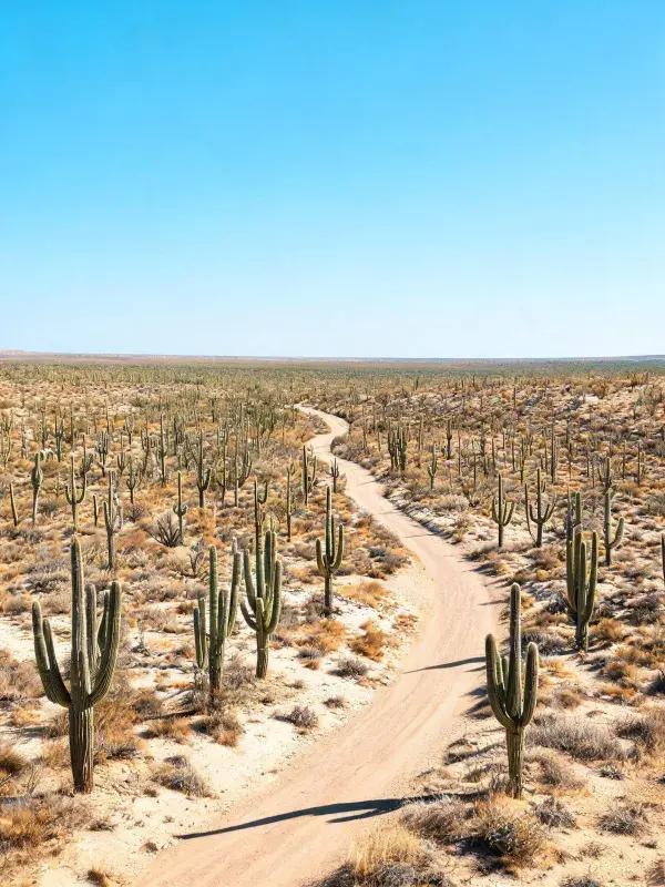 萨瓜罗仙人掌荒漠道路场景