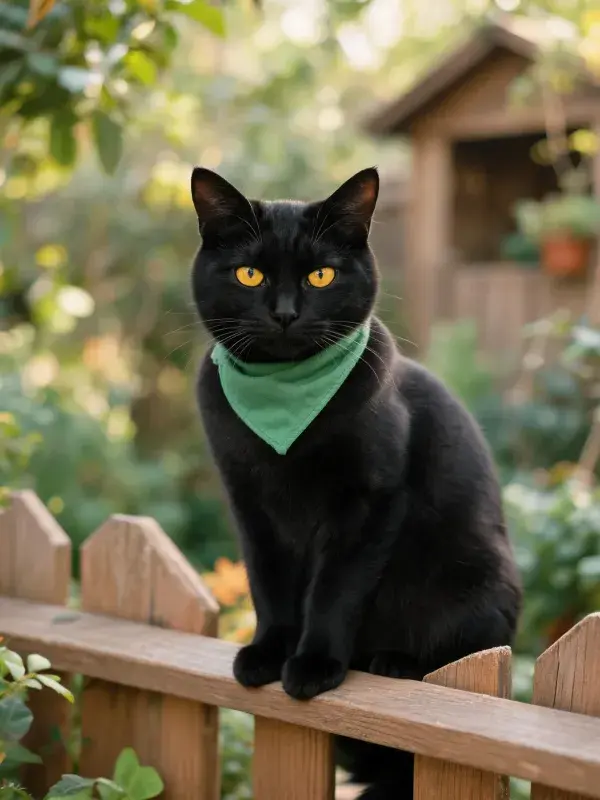 短毛家猫于木质栅栏上的姿态