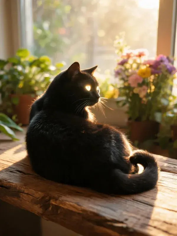 阳光明亮处短毛家猫的休憩状态