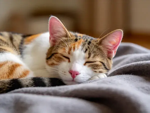 室内环境中休息的三色短毛猫