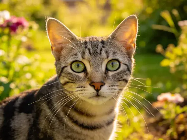 注视镜头的短毛虎斑猫