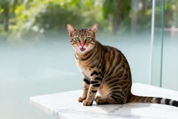 虎斑猫凝视瞬间的特写