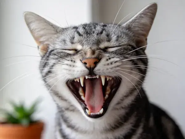 室内窗边短毛虎斑猫特写