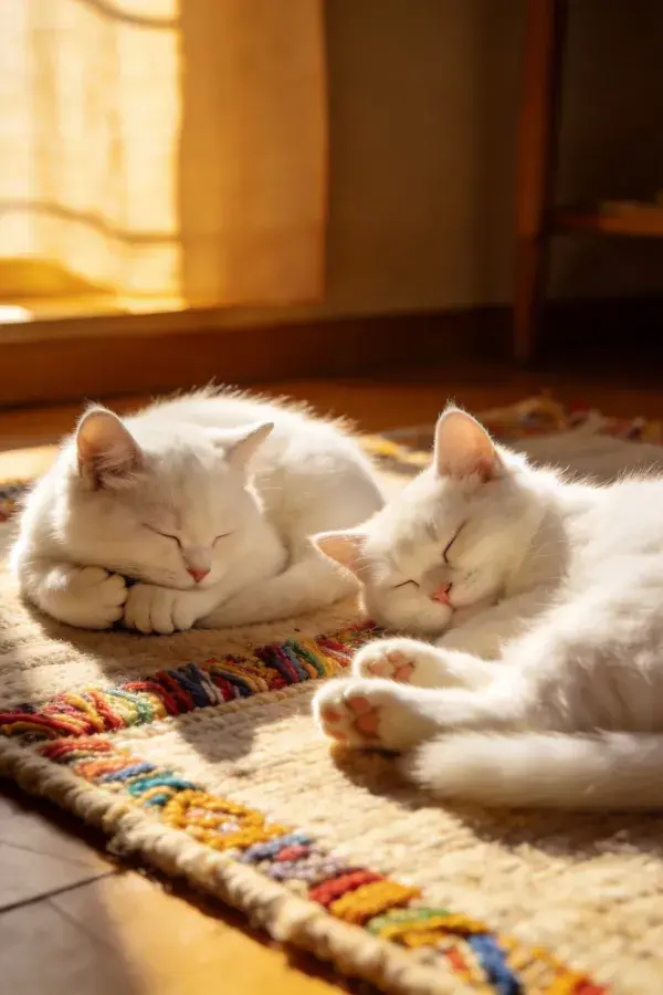 短毛家猫在室内地毯休息
