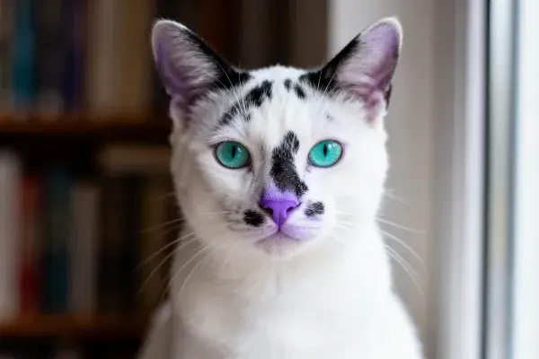 玳瑁斑纹短毛猫窗边特写