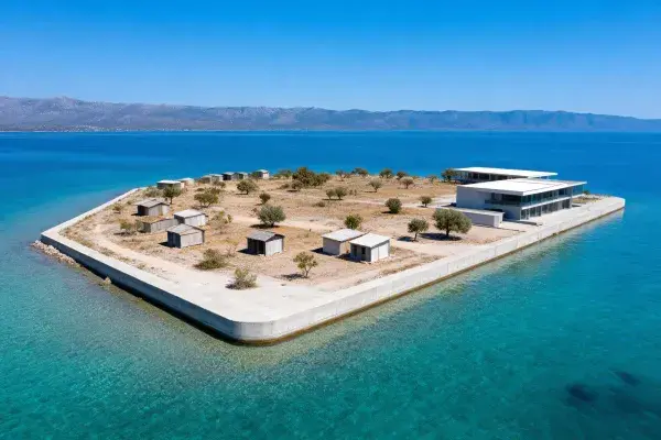 青海滨人工岛建筑群场景