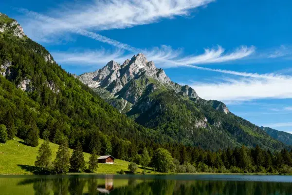 山地湖泊森林风光场景