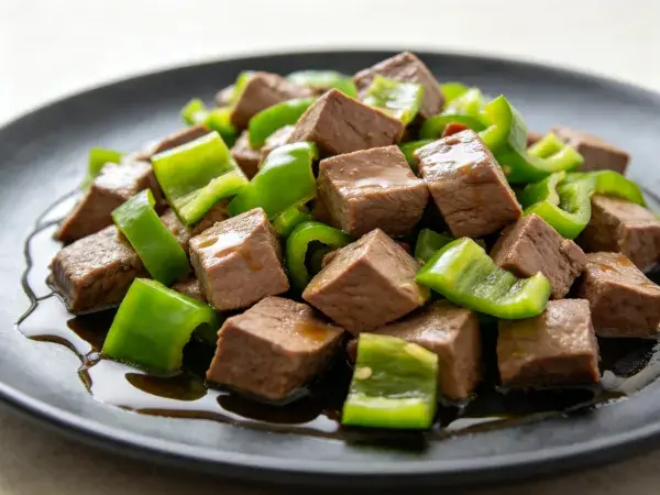 黑椒炒牛肉的摆盘呈现