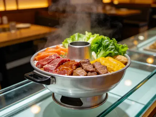 鲜肉蔬菜组合火锅呈现