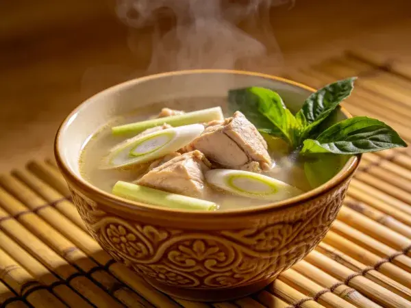 香气四溢的椰香鸡肉汤呈现