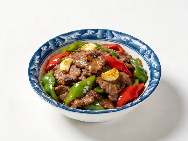 彩椒牛肉小炒成品展示