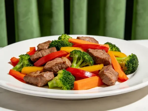 绿幕前的牛肉时蔬小炒