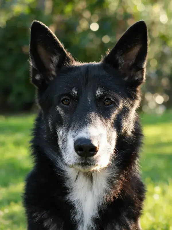 草地上的黑白边境牧羊犬