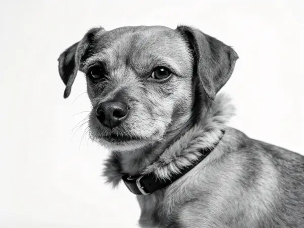 特写拍摄一只小型混血犬