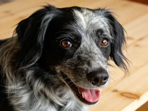边境牧羊犬混种犬近景特写
