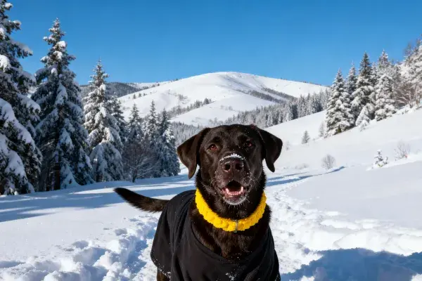 拉布拉多猎犬雪地特写