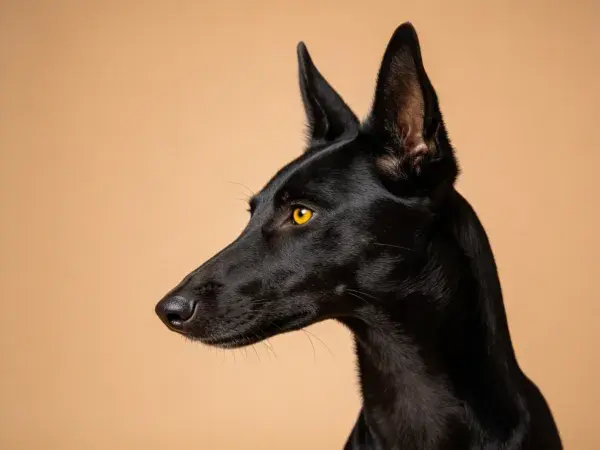 黑色埃及猎犬侧面特写