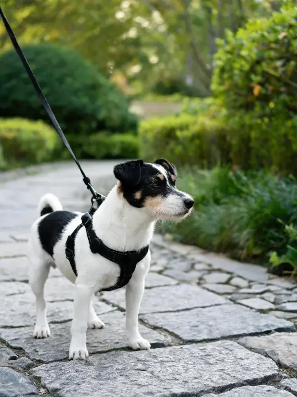 杰克罗素梗犬在石板路上的特写