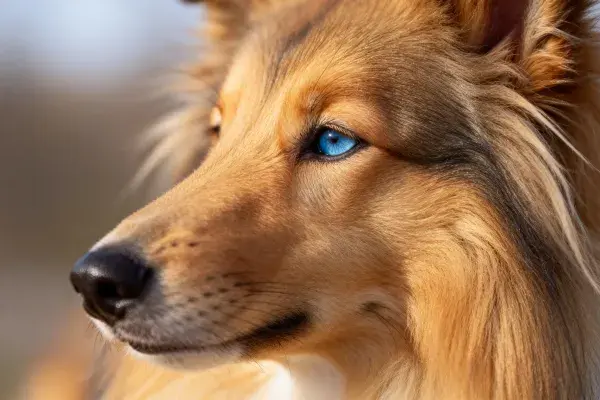 苏格兰牧羊犬户外特写镜头