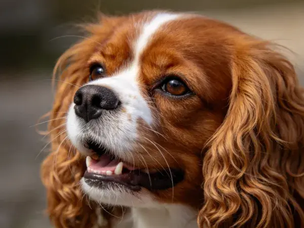 王查理王小猎犬的特写凝视
