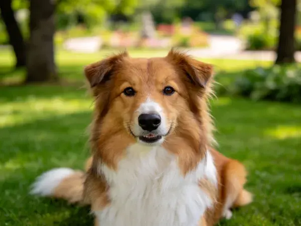 边境牧羊犬在草地上的状态捕捉