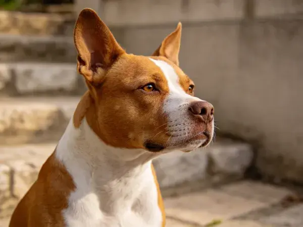 特写拍摄一只短毛混种犬