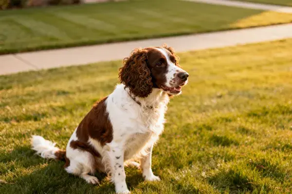 草地上的英国史宾格犬