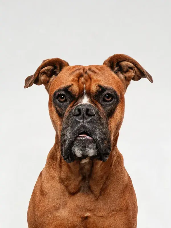 拳师犬正面特写展现面部特征