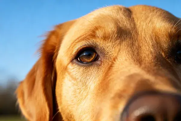 金毛猎犬面部特写于户外