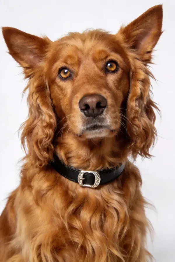 红色卷毛犬的专注瞬间