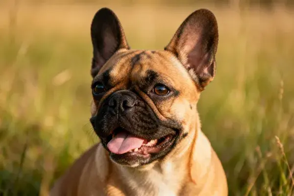 法国斗牛犬在草地张望