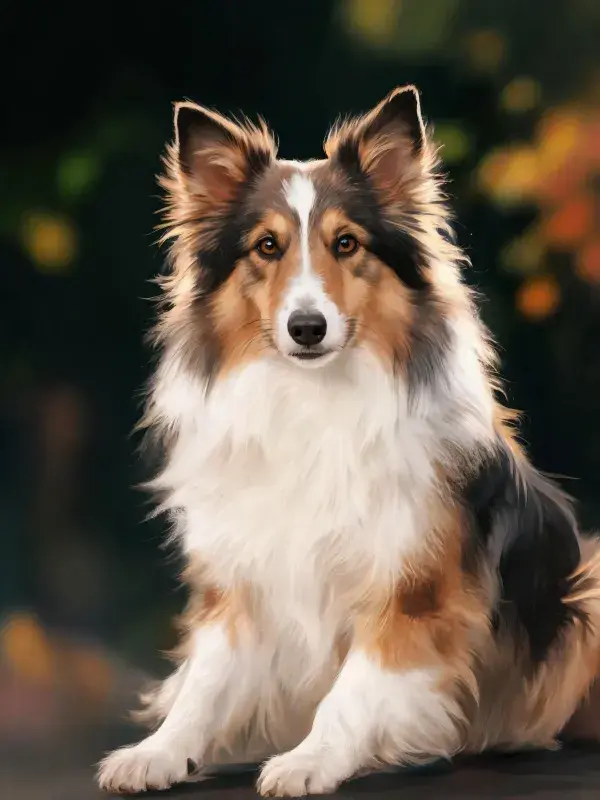 设得兰牧羊犬安静端坐