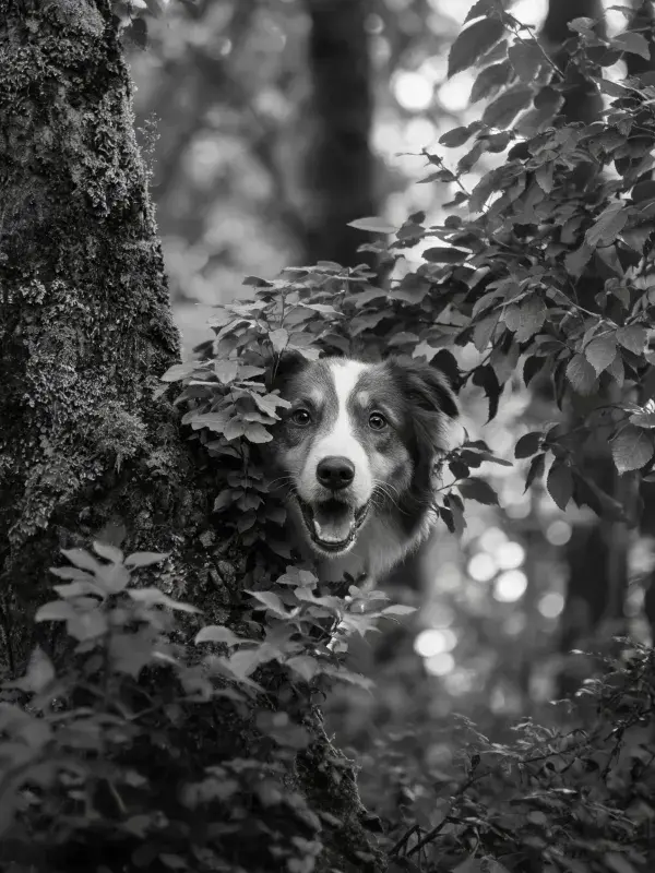 阴凉处边境牧羊犬的特写镜头