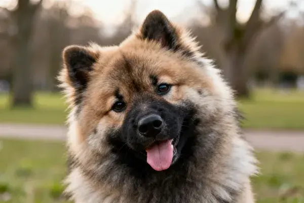 阳光下凯斯洪德犬特写镜头