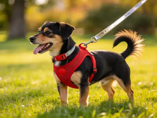 草地阳光下的短毛混种犬