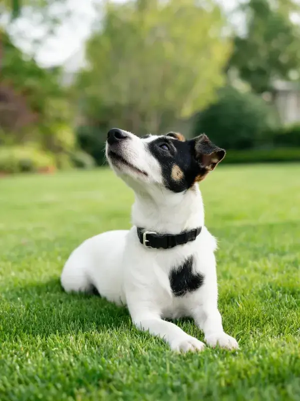 草地上的杰克罗素梗犬