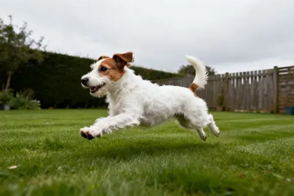 Jack Russell 梗犬草地奔跑场景