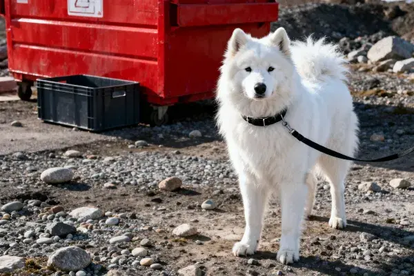 西伯利亚雪橇犬在户外场地中