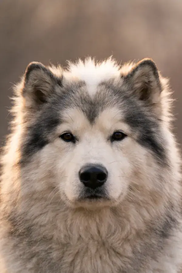 阿拉斯加雪橇犬户外特写
