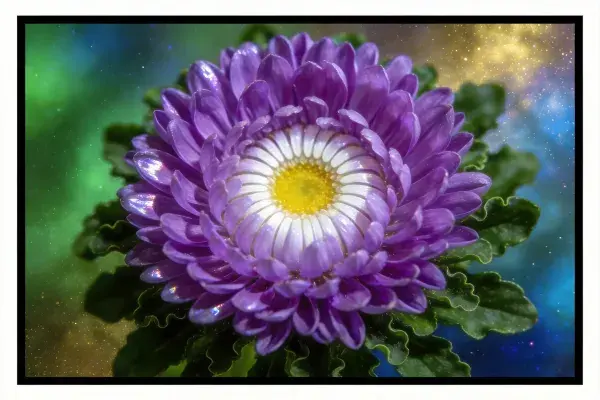 紫舌紫苑花瓣特写展现色彩层次