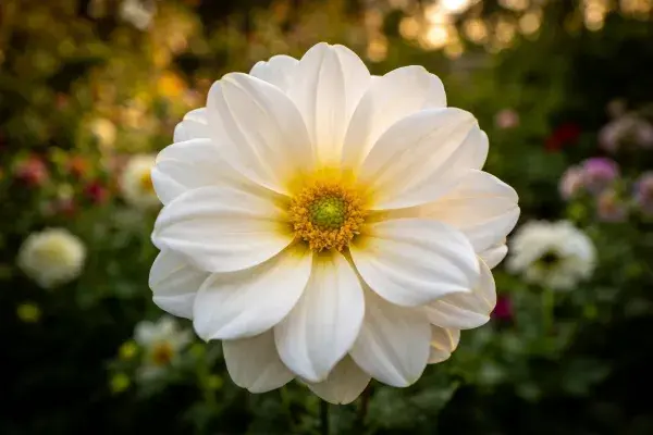 花园里白色大丽花特写