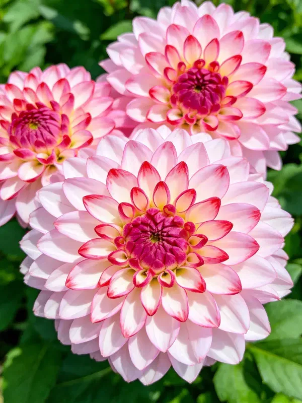花园里绽放的粉色大丽花特写