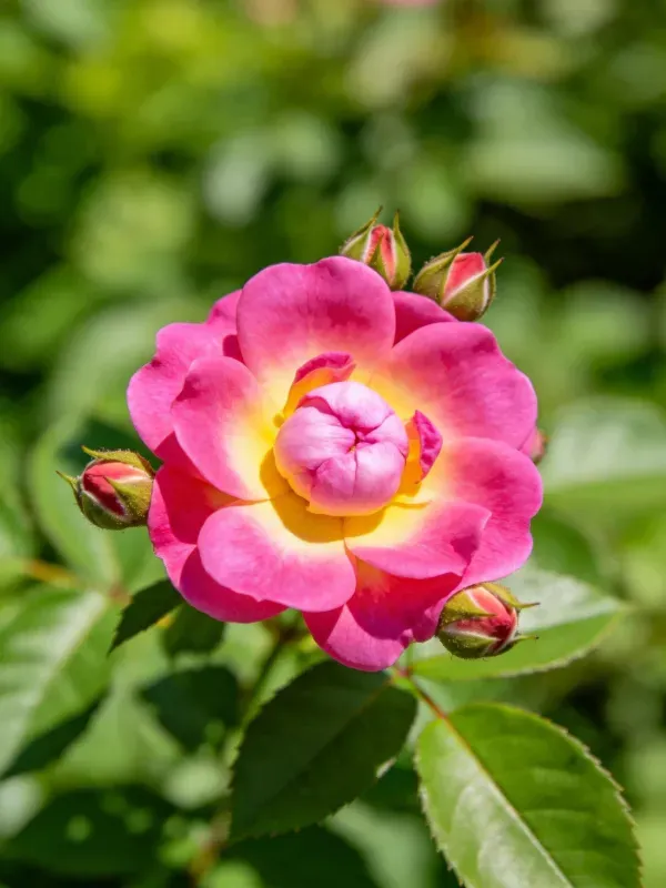 粉色月季花的特写镜头场景