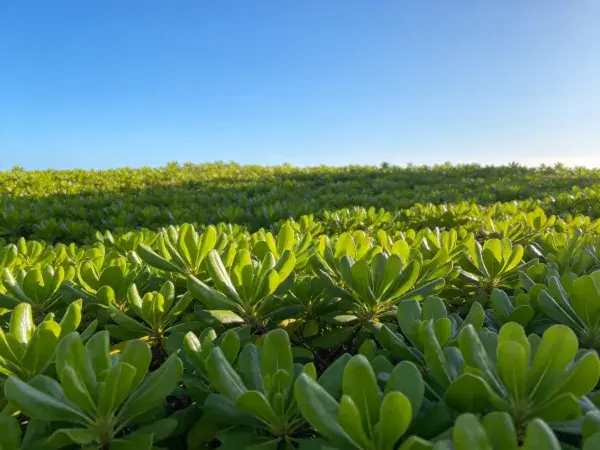 海滨多肉植物生长特写场景