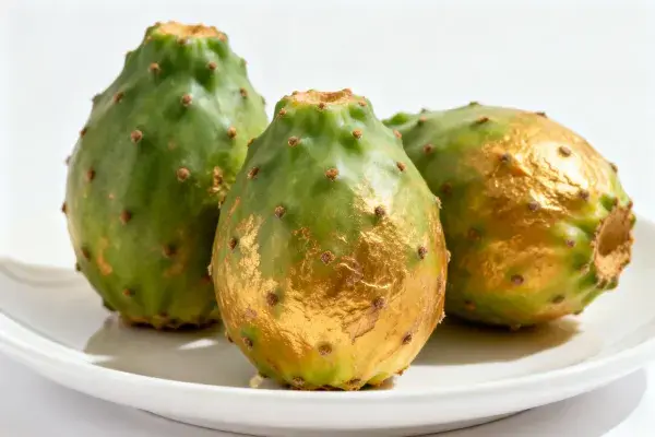 金箔装饰仙人掌果的特写