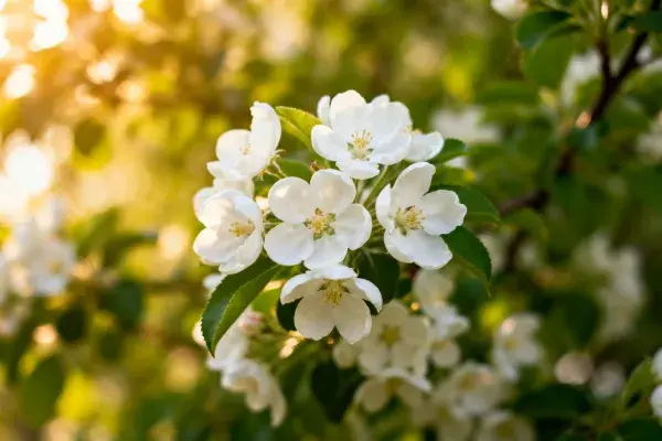 苹果花的特写镜头展示