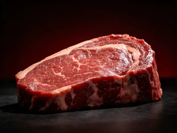 新鲜生牛肉排特写展示