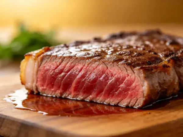 牛排细节特写强调肉质纹理