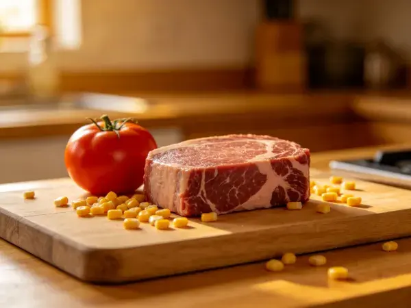 牛排肉与食材摆放场景
